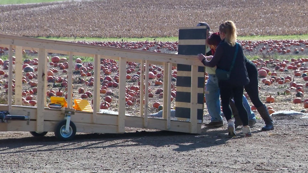 Farmington farm installs ramp to make hayride accessible to people who use wheelchairs — WCCO — Gopher, Paris Sports news